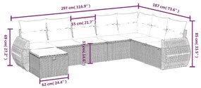 vidaXL Σαλόνι Κήπου Σετ 8 τεμ. Μπεζ Συνθετικό Ρατάν με Μαξιλάρια