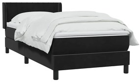 vidaXL Κρεβάτι Boxspring με Στρώμα Μαύρο 80x220 εκ. Βελούδινο