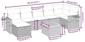 vidaXL Σαλόνι Κήπου Σετ 8 τεμ. Μπεζ Συνθετικό Ρατάν με Μαξιλάρια