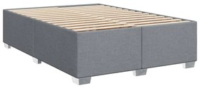 Κρεβάτι Boxspring με Στρώμα Ανοιχτό Γκρι 140x190 εκ. Υφασμάτινο - Γκρι