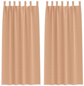 vidaXL Κουρτίνες 2 pcs Ανοιχτό καφέ 260 x 140 εκ. Πολυεστέρας