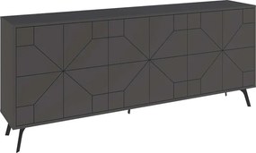 Μπουφές Dune pakoworld σε ανθρακί απόχρωση 181x35x77.4εκ