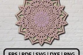 Intra απο ξύλο plywood 3mm-4mm πάχος 3D Abstract Mandala Layered Δίασταση 30x30 cm INTRAFABR-24590305