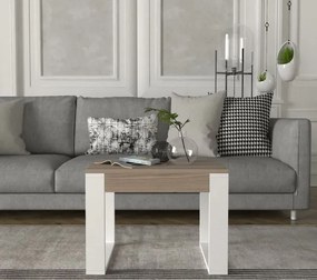 Stewehome Ορθογώνιο Τραπεζάκι Σαλονιού Λευκό / Δρυς 60x45x45 cm