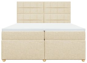 ΚΡΕΒΑΤΙ BOXSPRING ΜΕ ΣΤΡΩΜΑ ΚΡΕΜ 200X200 ΕΚ. ΥΦΑΣΜΑΤΙΝΟ 3291392