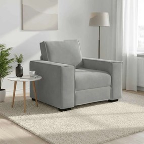 vidaXL Πολυθρόνα Ανοιχτό Γκρι Βελούδινη 100 x 78 x 84 εκ.