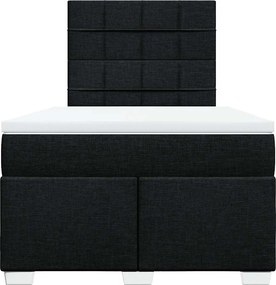 vidaXL Κρεβάτι Boxspring με Στρώμα Μαύρο 120x200 εκ. Υφασμάτινο