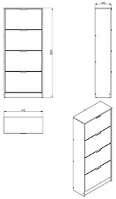 Παπουτσοθήκη Hugo 24 με Καθρέπτη Sonoma 67x28x155 εκ. 67x28x155 εκ.