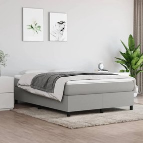 Κρεβάτι Boxspring με Στρώμα Ανοιχτό Γκρι 140x200 εκ. Υφασμάτινο