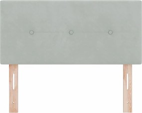 vidaXL LED κεφαλάρι με LED ταινίες φωτός Ανοιχτό γκρι 80 cm Βελούδο