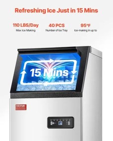 VEVOR Commercial Ice Maker Freestanding Cabinet Machine 110lbs/24H 36 Ice Cubes