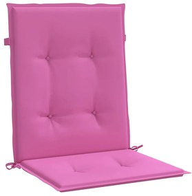 vidaXL Μαξιλάρια Καρέκλας με Πλάτη 2 τεμ. Ροζ Υφασμάτινα