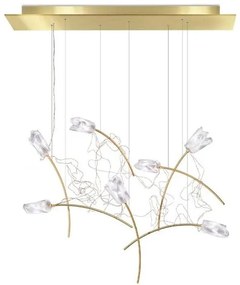 Κρεμαστό Φωτιστικό Οροφής 7xLED 3,2W Μπρονζέ Dimmable Χειροποίητο Ορθογώνια Βάση Tulip TULSM00PRS03CLDLNCEU Slamp-TULSM00PRS03CL TULSM00PRS03CLDLNCEU