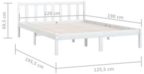 ΠΛΑΙΣΙΟ ΚΡΕΒΑΤΙΟΥ ΛΕΥΚΟ 120X190 ΕΚ. ΞΥΛΟ ΠΕΥΚΟΥ UK SMALL DOUBLE 810053