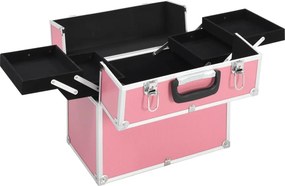 vidaXL Βαλίτσα Μακιγιάζ Ροζ 38x23x34 εκ. Αλουμινίου