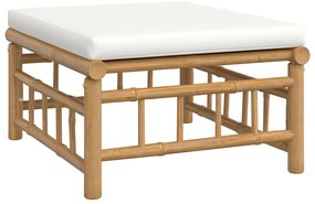 vidaXL Σαλόνι Κήπου Σετ 8 τεμ. από Μπαμπού με Λευκά Κρεμ Μαξιλάρια