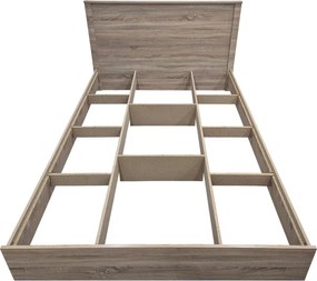 Κρεβάτι Athos pakoworld σε sonoma απόχρωση 140x200εκ