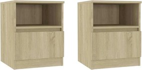 VidaXL Κομοδίνα 2 τεμ. Sonoma Δρυς 40 x 40 x 50 εκ. από Επεξ. Ξύλο