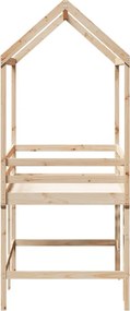 vidaXL Υπερυψ. Κρεβάτι 90x200 εκ. Μασίφ Πεύκο με Σκάλα / Οροφή