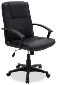 Καρέκλα γραφείου εργασίας LENNON pakoworld τεχνόδερμα μαύρο - 126-000017