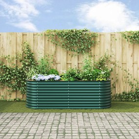 vidaXL Υψωμένο Κρεβάτι Κήπου Πράσινο 240x80x81 εκ από Γαλβανισμένο Χάλυβα