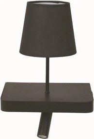 Επίτοιχο Φωτιστικό Απλίκα Bali LED 3W Μαύρη με Καπέλο και θύρα USB