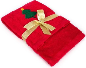 Χριστουγεννιάτικες Πετσέτες (Σετ 2τμχ) Dimcol Christmas Tree Red