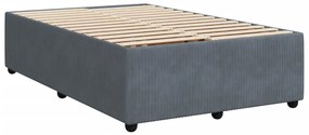 vidaXL Κρεβάτι Boxspring με Στρώμα Σκούρο Γκρι 120x200 εκ. Βελούδινο