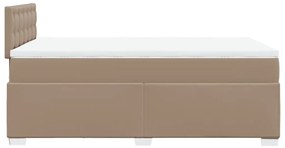 vidaXL Κρεβάτι Boxspring με Στρώμα Καπουτσίνο 160x200εκ.από Συνθ.Δέρμα