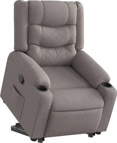 vidaXL Πολυθρόνα Ανακλινόμενη με Ανύψωση Χρώμα Taupe Υφασμάτινη