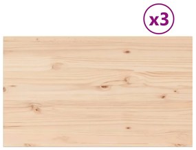 Επιφάνειες Τραπεζιού Ορθογώνιες 3 τεμ. 80x47x1,7 εκ Μασίφ Πεύκο - Καφέ