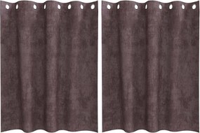 vidaXL Βελούδινες Κουρτίνες 2 pcs Καφέ 140 x 140 cm Βελούδο