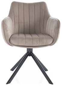 KRZESŁO AZALIA VELVET CZARNY STELAŻ/CIEMNY BEŻ BLUVEL 40 DIOMMI-80-3492