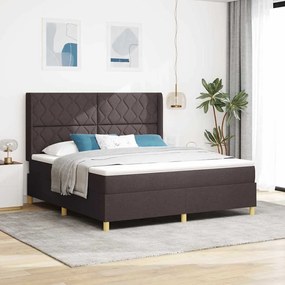 vidaXL Κρεβάτι με ελατήρια με στρώμα Καφέ 180 x 200 cm ύφασμα