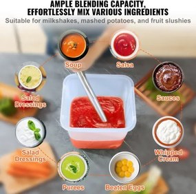 VEVOR Commercial Immersion Blender Heavy Duty Hand Mixer 750W Variable Speed