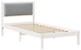 vidaXL Σκελετός Κρεβατιού με κεφαλάρι Ανοιχτό γκρι 100 x 200 cm