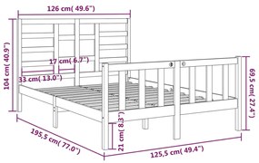 ΠΛΑΙΣΙΟ ΚΡΕΒΑΤΙΟΥ 120 X 190 ΕΚ. ΑΠΟ ΜΑΣΙΦ ΞΥΛΟ 4FT SMALL DOUBLE 3105895