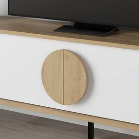 Έπιπλο τηλεόρασης Gora Megapap χρώμα sapphire oak - λευκό 180x35,6x51εκ.