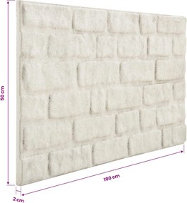vidaXL Πάνελ τοίχου 10 pcs Λευκό 100 x 50 cm Αφρός EPS