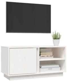 vidaXL Έπιπλο Τηλεόρασης Λευκό 80x35x40,5 εκ. από Μασίφ Ξύλο Πεύκου