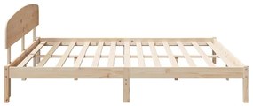 vidaXL Σκελετός Κρεβατιού Καφέ 200 x 200 cm Μασίφ ξύλο πεύκου