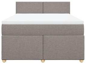 vidaXL Κρεβάτι Boxspring με Στρώμα Taupe 140x200 εκ. Υφασμάτινο