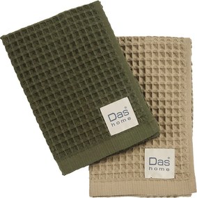 Ποτηρόπανα Πικέ (Σετ 2τμχ) Das Home Kitchen 0802 Olive-Green