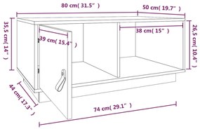 ΤΡΑΠΕΖΑΚΙ ΣΑΛΟΝΙΟΥ ΜΑΥΡΟ 80X50X35,5 ΕΚ. ΑΠΟ ΜΑΣΙΦ ΞΥΛΟ ΠΕΥΚΟΥ 818264