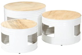 vidaXL Τραπέζια Μπαρ Σχήμα Ντραμς 3Τεμ. από Μασίφ Ακατ. Ξύλο Μάνγκο