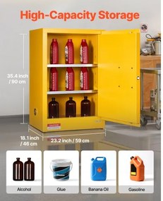 VEVOR 13Gal Flammable Storage Cabinet with Adjustable Shelf for Flammable Liquid