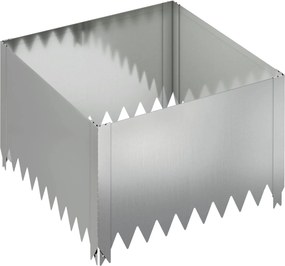 vidaXL Περίγραμμα γκαζόν 4 τμχ. 60 x 60 x 35 cm Ατσάλι Ασημί