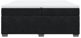 vidaXL Κρεβάτι Boxspring με Στρώμα Μαύρο 200x200 εκ. Βελούδινο