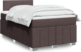 vidaXL Κρεβάτι Boxspring με Στρώμα Σκούρο Καφέ 120x200 εκ. Υφασμάτινο