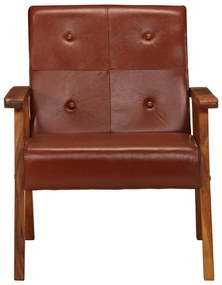 vidaXL Πολυθρόνα Καφέ από Γνήσιο Δέρμα